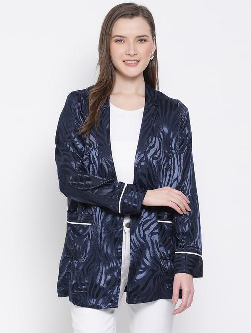 dark blue polyester casual blazer - 17715068 - Very Small Image - 1