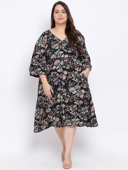 v-neck floral plus dress - 17715084 - Very Small Image - 1
