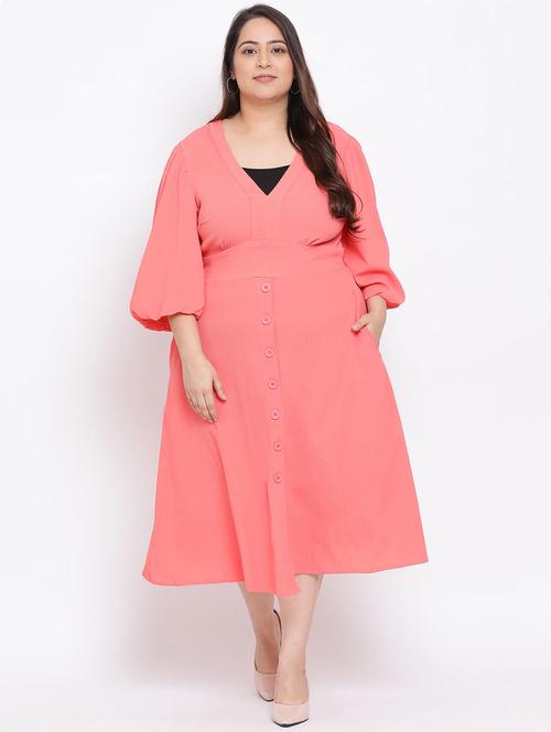 tie back solid plus dress - 17715088 - Very Small Image - 1