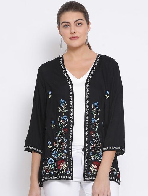embroidered detail regular shrug - 17715142 - Very Small Image - 1