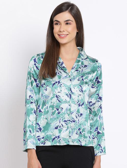 abstract print button up shirt - 17715153 - Very Small Image - 1