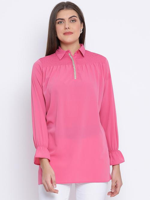 lace detail shirt tunic - 17715335 - Very Small Image - 1