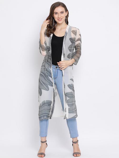 floral print long shrug - 17715395 - Very Small Image - 1