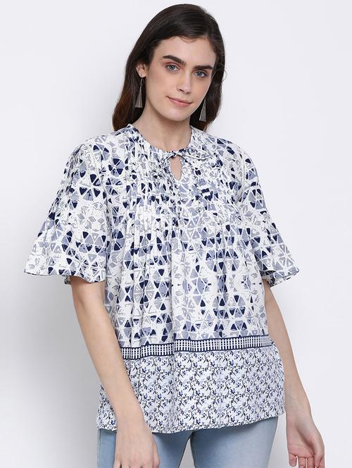 tie up neck a-line tunic - 17715484 - Very Small Image - 1
