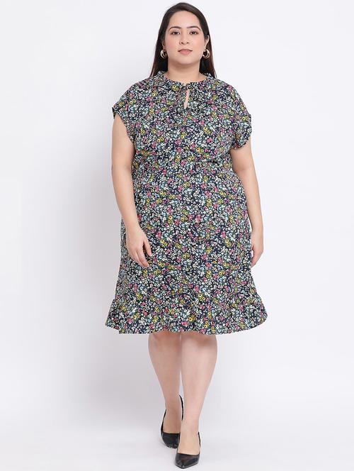 keyhole neck floral plus dress - 17715550 - Very Small Image - 1