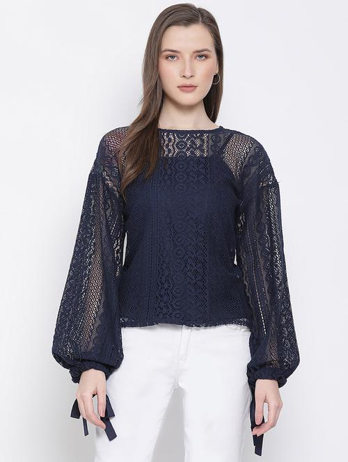 tie up sleeves crochet top - 17715577 - Very Small Image - 1