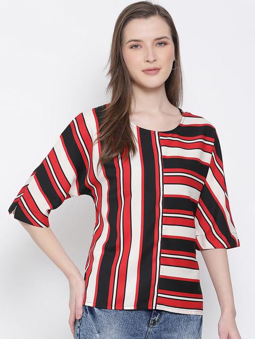 round neck striped top - 17715578 - Very Small Image - 1