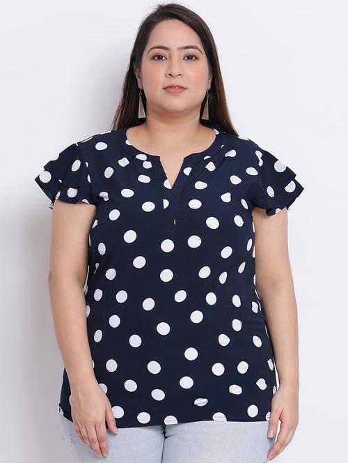 mandarin neck polka dot top - 17715583 - Very Small Image - 1