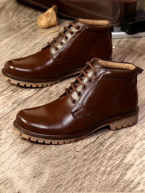 brown leather lace up boots - 17715618 - Very Small Image - 1