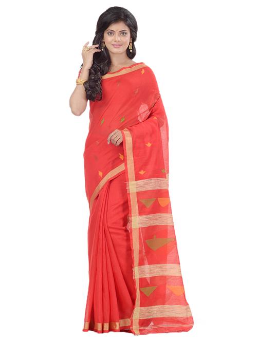 solid handloom saree with blouse - 17715644 - Very Small Image - 1