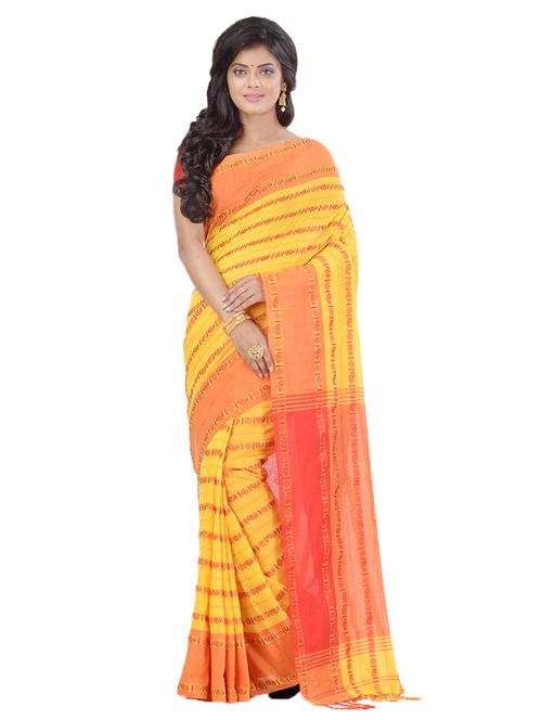 striped handloom saree with blouse - 17715648 - Very Small Image - 1