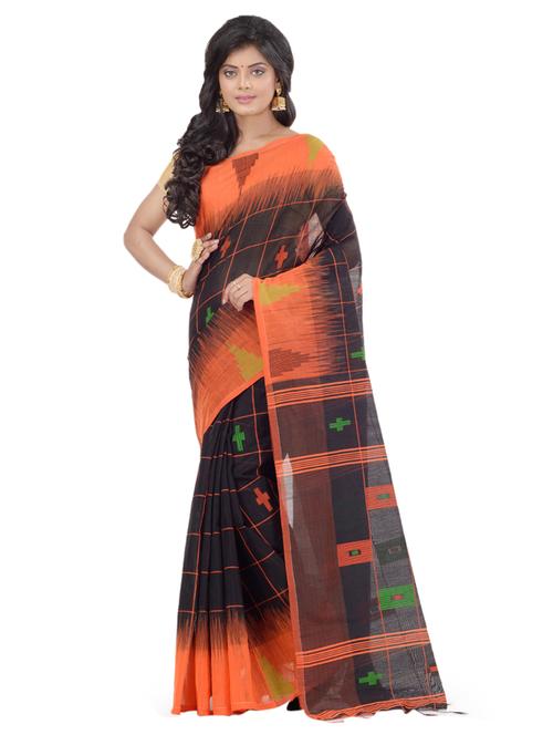 checkered handloom saree with blouse - 17715650 - Very Small Image - 1