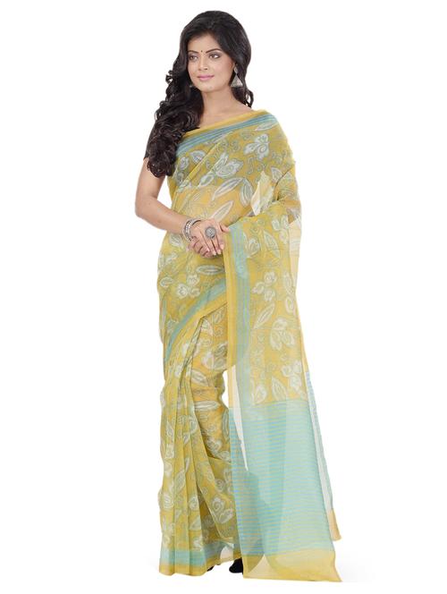 floral kota doria saree - 17715652 - Very Small Image - 1