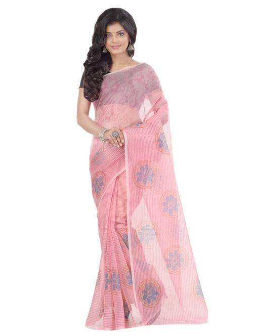 pink cotton silk kota doria saree - 17715659 - Very Small Image - 1