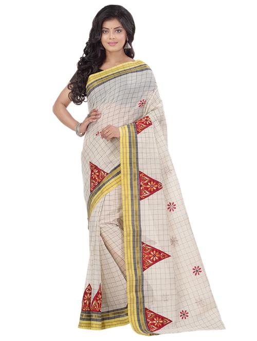 white cotton saree - 17715668 - Very Small Image - 1
