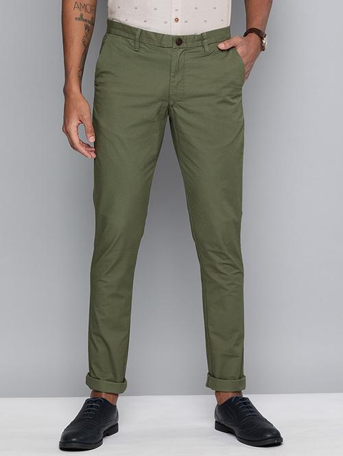 olive green solid chinos - 17716061 - Very Small Image - 1