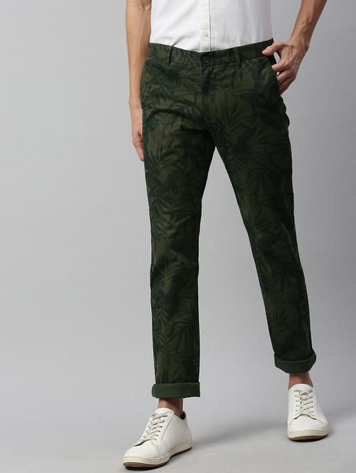 green textured flat front casual trouser - 17716107 - Very Small Image - 1