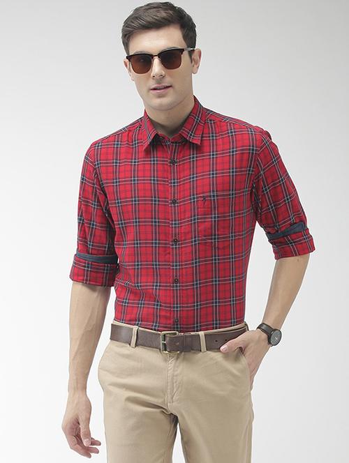 red checkered casual shirt - 17716806 - Very Small Image - 1