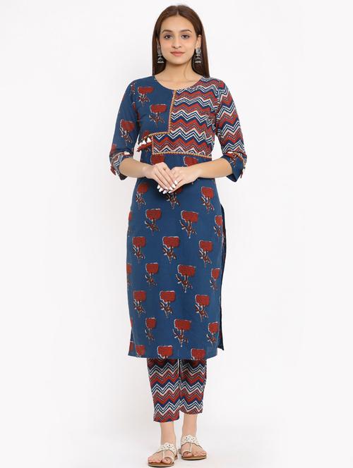 floral kurta pant set - 17717134 - Very Small Image - 1
