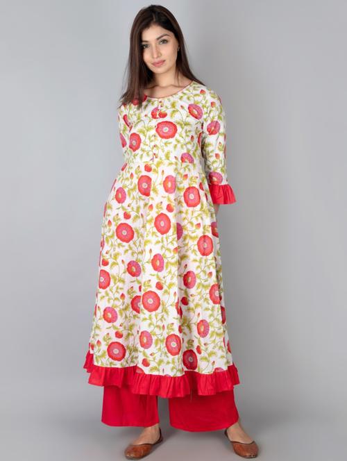 floral anarkali kurta - 17717162 - Very Small Image - 1