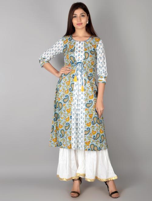 paisley a-line kurta - 17717190 - Very Small Image - 1