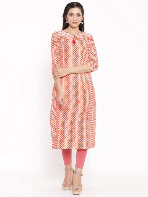 printed straight kurta - 17717211 - Very Small Image - 1