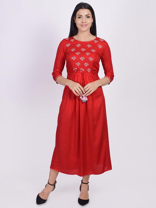 embroidered ethnic dress - 17717242 - Very Small Image - 1