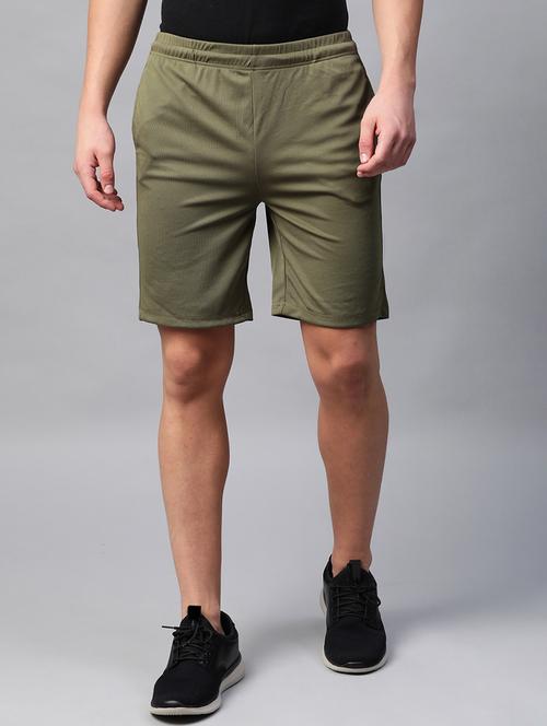 olive green solid shorts - 17718703 - Very Small Image - 1