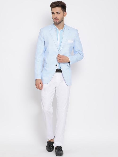 light blue solid single breasted suit - 17718930 - Very Small Image - 1