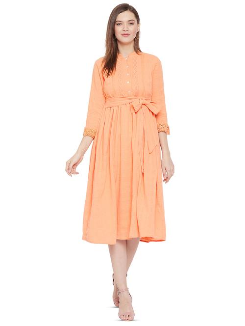 orange cotton aline dress - 17718958 - Very Small Image - 1