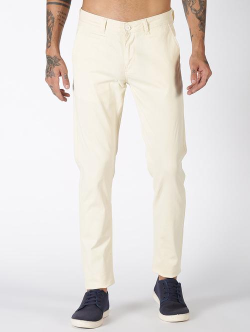 off white solid chinos casual trouser - 17719281 - Very Small Image - 1