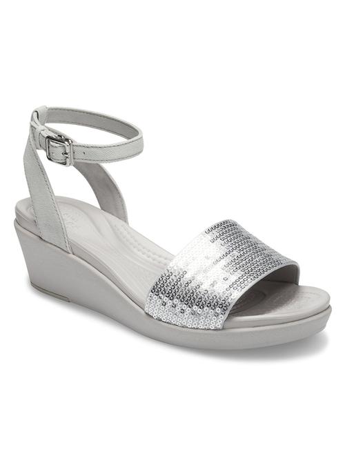 crocs leigh grey women's wedge - 17726844 - Very Small Image - 1
