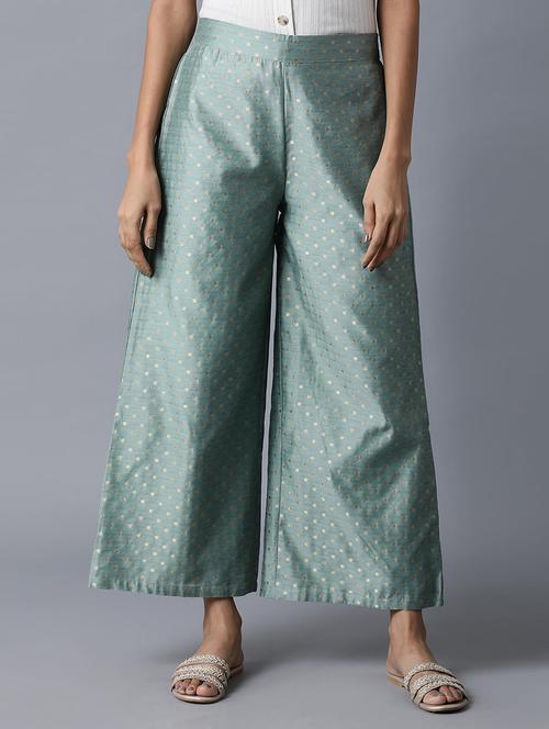 green straight palazzo - 17726988 - Very Small Image - 1