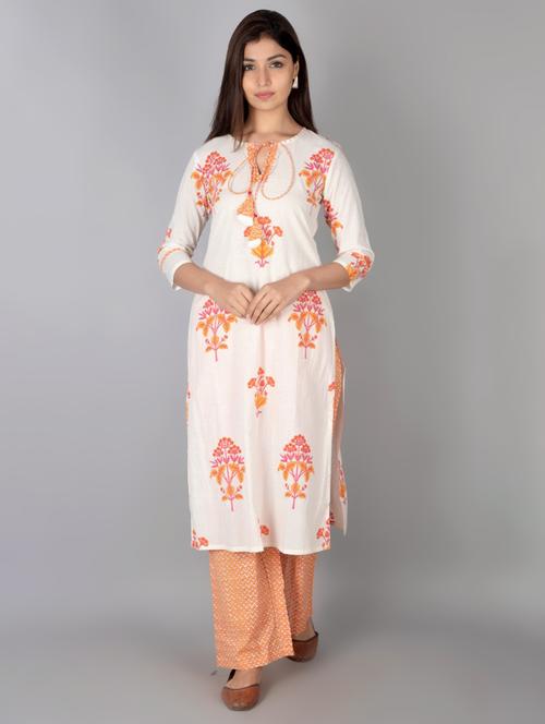floral kurta palazzo set - 17727155 - Very Small Image - 1
