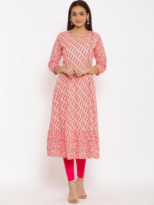 ruffle printed a-line kurta - 17727227 - Very Small Image - 1
