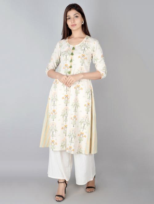 floral a-line kurta - 17727256 - Very Small Image - 1