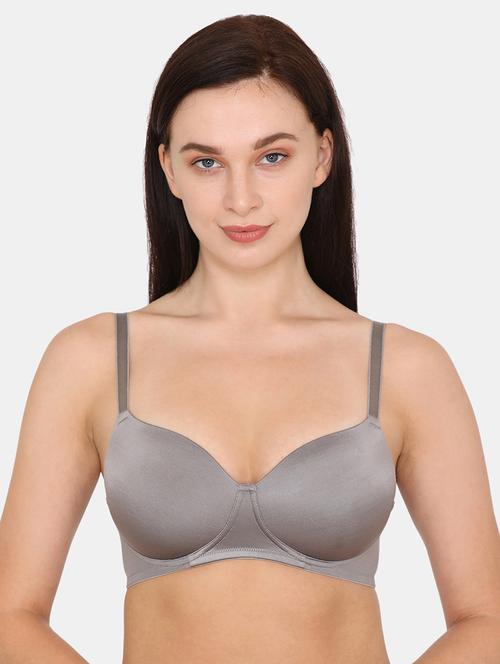 grey solid t-shirt bra - 17727272 - Very Small Image - 1