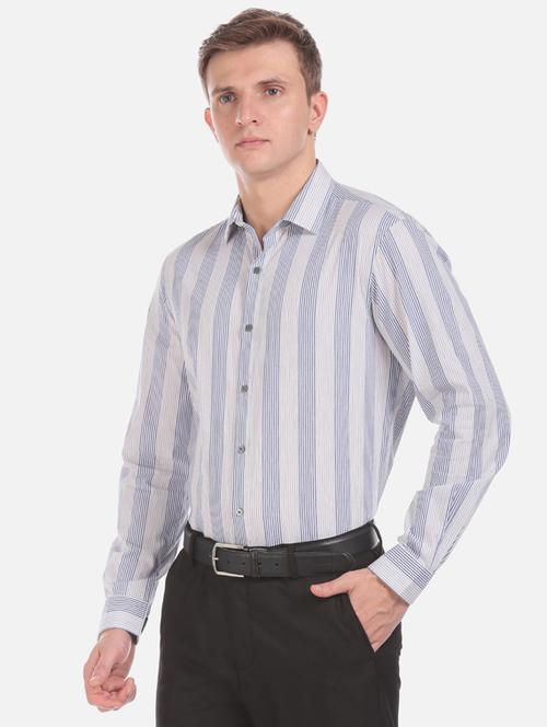 blue striped formal shirt - 17727525 - Very Small Image - 1