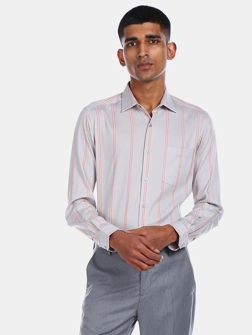 grey striped formal shirt - 17727526 - Very Small Image - 1