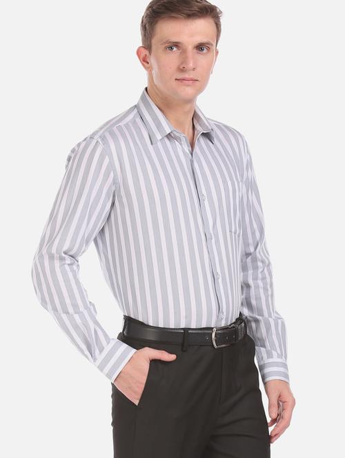 grey striped formal shirt - 17727527 - Very Small Image - 1
