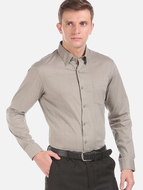 grey checkered formal shirt - 17727544 - Very Small Image - 1