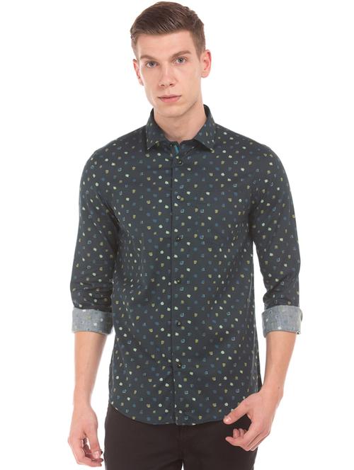 green printed casual shirt - 17727548 - Very Small Image - 1
