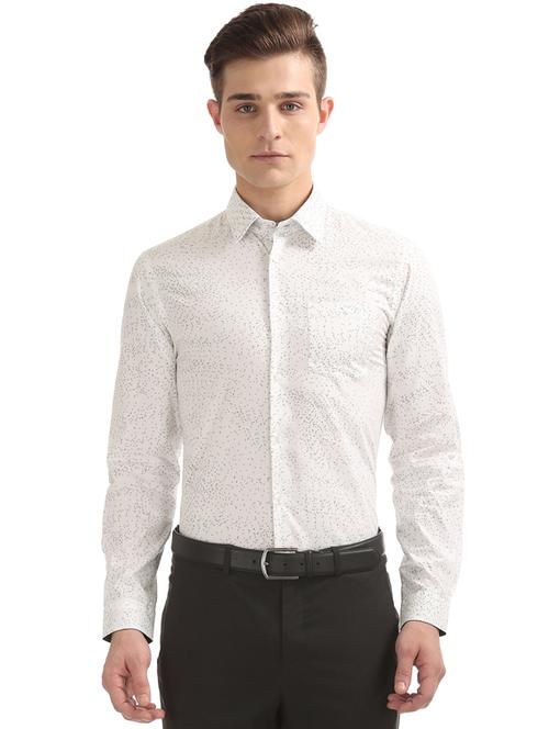 white printed formal shirt - 17727575 - Very Small Image - 1