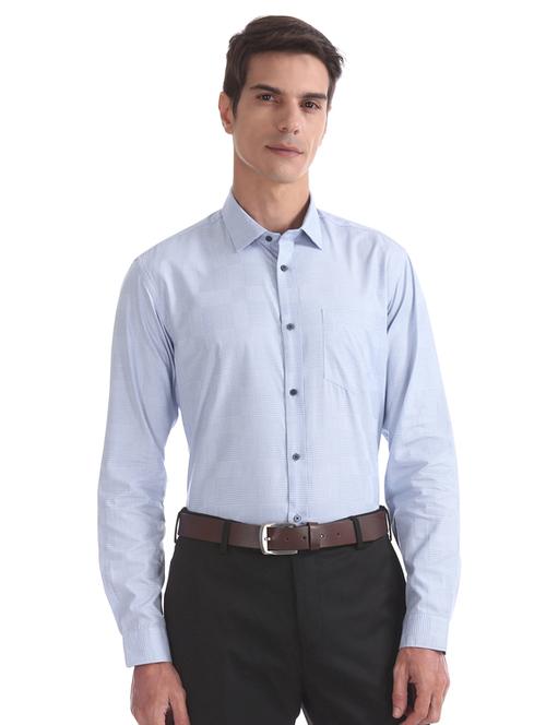 blue checkered formal shirt - 17727609 - Very Small Image - 1