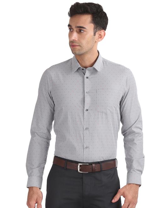 grey striped formal shirt - 17727669 - Very Small Image - 1