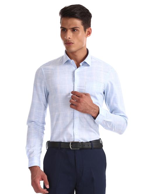 blue self design formal shirt - 17727742 - Very Small Image - 1