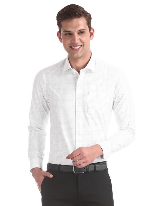 white checkered formal shirt - 17727877 - Very Small Image - 1