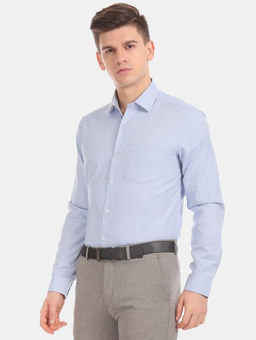 blue self design formal shirt - 17727905 - Very Small Image - 1