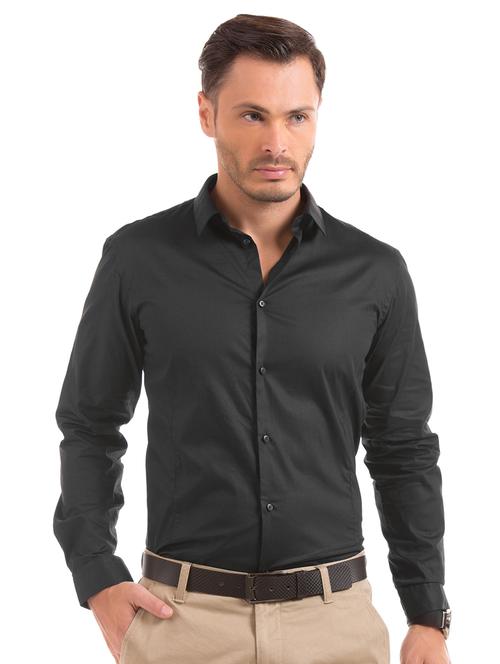 black solid formal shirt - 17727976 - Very Small Image - 1
