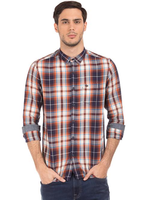 blue checkered casual shirt - 17728064 - Very Small Image - 1